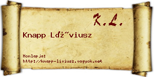 Knapp Líviusz névjegykártya